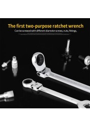 WOZOBUY Ratchet wrench combination, with flexible head, dual purpose ratchet tool, ratchet combination set. car hand tools