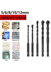 Cross Tile Drill Bits Set Twist Drill Stone Ceramic Cup Drills Metal Concrete Hole Opener For Concrete Wood Metal Drill