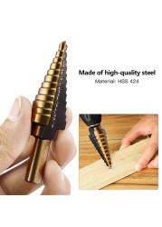 5pcs HSS 4241 Cobalt Multi Hole Step Drill Bit Set Drill Tool for Metal Wood Step Cone Drill Punch Accurate Positioning