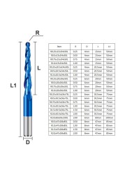 XCAN دوامة راوتر بت R0.25-R2.0 2 الناي كربيد قاطعة المطحنة مدبب الكرة الأنف نهاية مطحنة الحفر بت للنجارة