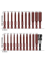 23 قطعة وجع مثقاب الخشب رأس سداسي ألين وجع مجموعة لقمة مثقاب متري SAE S2 الصلب عرافة بت مجموعة 65 مللي متر طويل مفك مغناطيسي بت