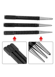 Non-slip Center Punch 1.5mm/2mm/3mm Alloy High Carbon Steel High Hardness for Locator Metal Wood Marking Drill Tool 1/3pcs