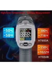 Non-contact thermometer laser thermometer gun digital infrared thermometer HABOTEST 550C thermometer thermometer C/F HT650