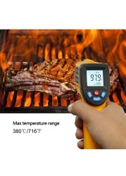 Infrared Digital Thermometer C/F Non-contact Infrared Thermometer Infrared Laser Thermometer Gun -50~380/600 Degree