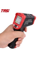 TASI TA601A/B/C ميزان الحرارة الرقمي بالأشعة تحت الحمراء لتحديد المواقع بالليزر مقياس الحرارة VA لون LCD ضوء إنذار عدم الاتصال Termometro