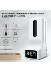 K9 Pro Wall Mounted Infrared Thermometer LCD Display Handsfree Digital Forehead Thermometer for Restaurant Factory Market