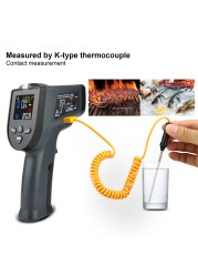 Digital Infrared Thermometer Single/Double Laser Non-contact Thermometer Gun Industrial High Temperature Color LCD Display