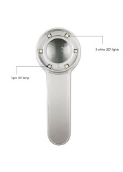 10X Smart Portable Magnifying Glass with LED UV Lights Insect Monitoring Jewelry Appraisal Magnifier Loupe Aid Tools