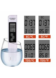 3 in 1 PH Meter TDS EC Meter TDS Bhd Tester Digital LCD Water Tester Pen Water Purity PPM Water Filter Hydroponic Quality Control