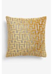 Fretwork Velvet Cushion Small Square