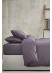 Cotton Rich Duvet Cover and Pillowcase Set Plain Percale