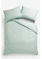 Cotton Rich Duvet Cover and Pillowcase Set Plain Percale