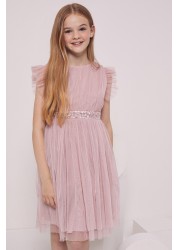 Maya Girl Embellished Waist Tulle Dress