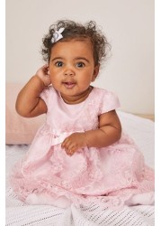 Lipsy Baby Lace Frill Christening Dress