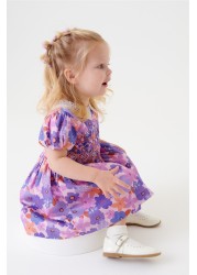 Lace Collar Shirred Cotton Dress (3mths-8yrs)