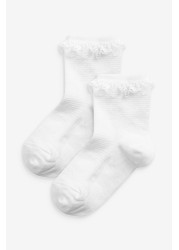 2 Pack Cotton Rich Ruffle Ankle Socks