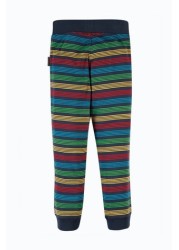 Frugi Blue Organic Cotton Lightweight Joggers Rainbow Stripe