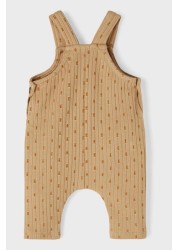 Lil'Atelier Baby Beige Sweetie Print Ribbed Dungarees