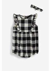 Myleene Klass Baby Gingham Ruffle Romper