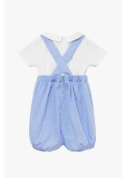 Trotters London Blue Gingham Little Guardsman Romper