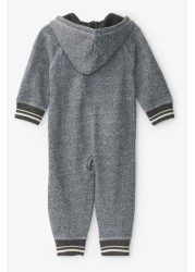 Hatley Grey Marled Baby Heritage Full Zip Romper