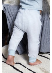 The Little Tailor Blue Yarn Dyed Stripe Jersey Slouch Pants