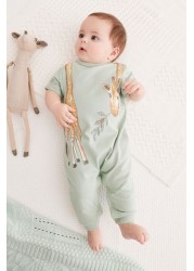 FatFace Baby Green Crew Giraffe Romper