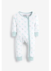 The Little Tailor Blue Zip Front Onsie Sleepsuit