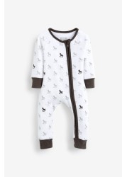 The Little Tailor Grey Zip Front Onsie Sleepsuit