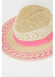 Lipsy Straw Fedora Hat Older