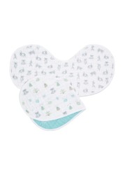 Aden + Anais White Cotton Muslin Now + Zen Burpy Bibs 2 عبوة