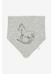 The Little Tailor Grey Rocking Horse Jersey Bibs Two Pack