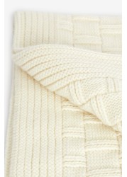 Benetton White Knitted Blanket