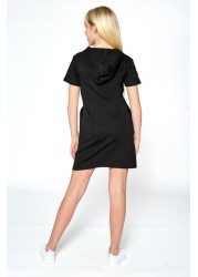 Pineapple Black T-Shirt Hoodie Dress