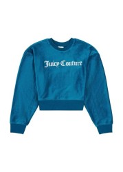 Juicy Couture Blue Corduroy Velour Oversize Crew