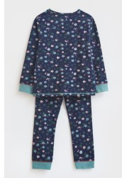 White Stuff Navy Dark Ditsy Jersey PJ Set