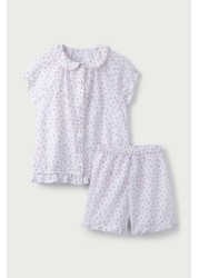 The White Company Pink Tulip Print Ruffle Shortie