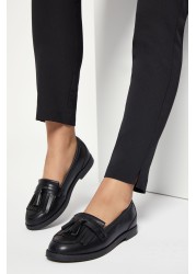 Lipsy Leather Tassel School Loafer Flat Shoe(Older)