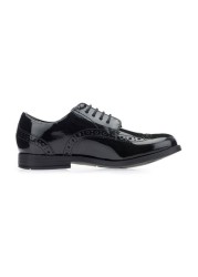 Start-Rite Pri Brogue Lace-up Black Patent Leather School Shoes