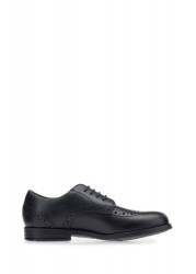 Start-Rite Vegan Brogue Snr Black Lace-Up Shoes