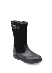 Start Rite Toasty Black Leather Zip-Up Winter Boots