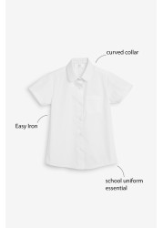 2 Pack Short Sleeve Curved Collar Shirt (3-16yrs)