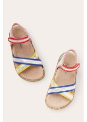 Boden Silver Metallic Rainbow Sandals