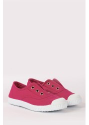 Trotters London Raspberry Plum Canvas Shoes