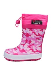 ToeZone Pink Tie Top Camo Wellies