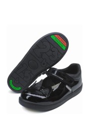 ToeZone Black Patent Unicorn Novelty School Shoes