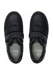 ToeZone Black Twin Strap Love Heart School Shoes