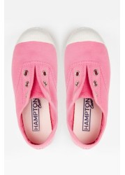 Trotters London Pink Plum Canvas Shoes