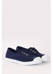 Trotters London Plum Canvas Shoes