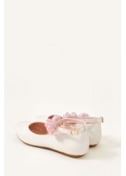 Monsoon Natural Corsage Strap Ballerina Flats